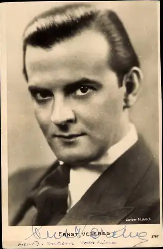 Ak Schauspieler Ernst Verebes, Portrait, Autogramm