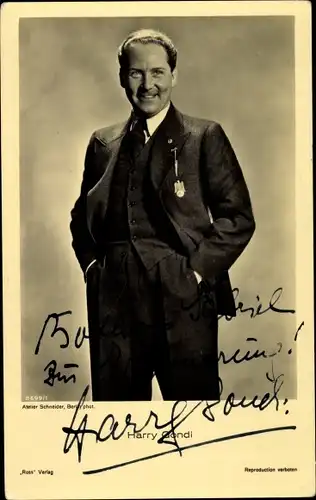 Ak Schauspieler Harry Gondi, Portrait, Autogramm