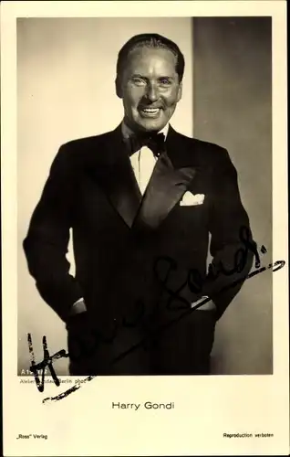 Ak Schauspieler Harry Gondi, Portrait, Autogramm