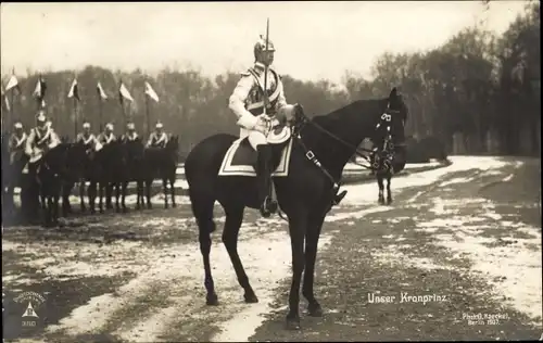 Ak Kronprinz Wilhelm von Preußen zu Pferd