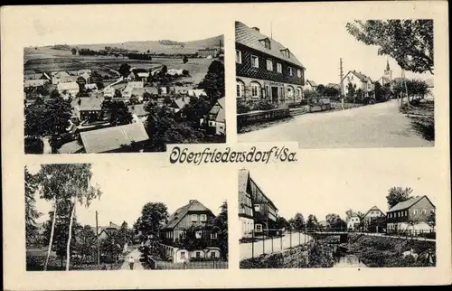 Ak Oberfriedersdorf Neusalza Spremberg in Sachsen, Straßenpartie, Gesamtansicht
