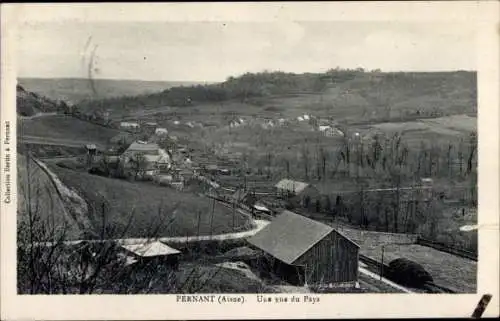 Ak Pernant Aisne, Ein Blick auf das Land