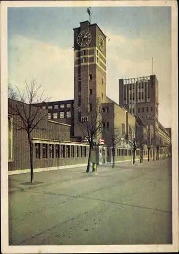 Ak Holthausen Düsseldorf am Rhein, Persilwerke Henkel & Cie. AG, Verwaltungsgebäude, Uhrturm