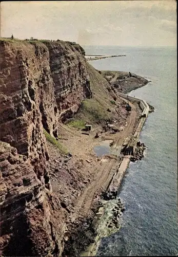 Ak Nordseeinsel Helgoland, Gesamtansicht, Felsen
