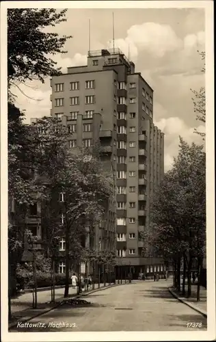 Ak Katowice Kattowitz Oberschlesien, Hochhaus