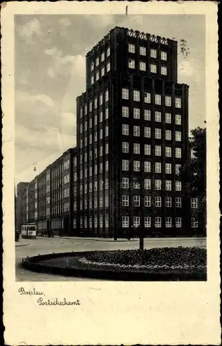 Ak Wrocław Breslau Schlesien, Postscheckamt