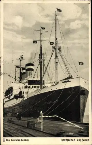 Ak Nordseebad Cuxhaven, Dampfer Deutschland, HAPAG