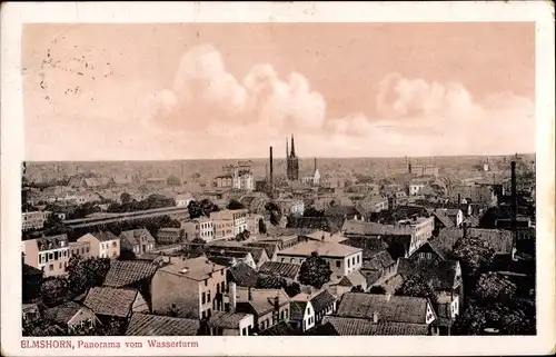 Ak Elmshorn in Holstein, Panorama, Wasserturm