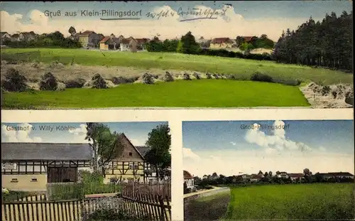 Ak Kleinpillingsdorf Crimmitschau in Sachsen, Gasthof, Totalansicht, Groß-Pillingsdorf