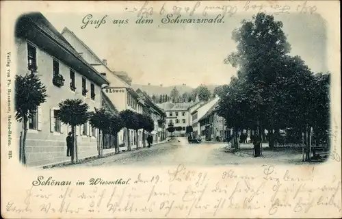 Ak Schönau im Schwarzwald, Gasthaus zu den vier Löwen