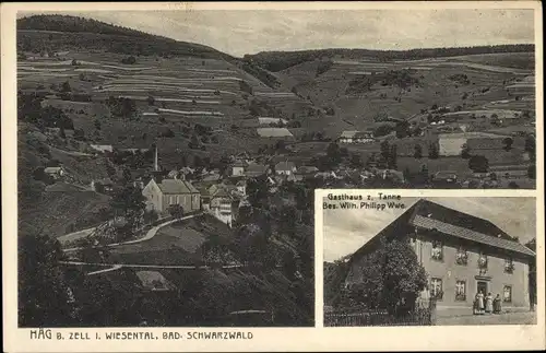 Ak Häg Ehrsberg im Schwarzwald Baden, Gasthaus zur Tanne, Totalansicht