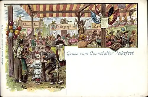 Künstler Ak Bad Cannstatt Stuttgart in Württemberg, Cannstatter Volksfest
