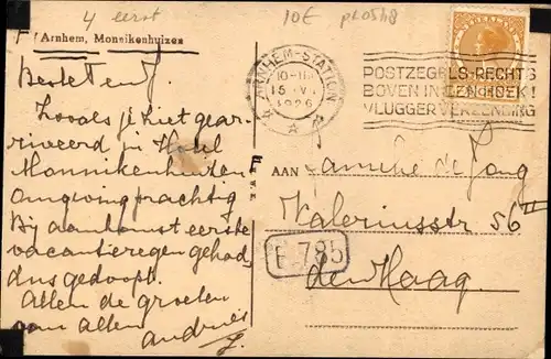 Ak Arnhem Gelderland Niederlande, Monnikenhuizen