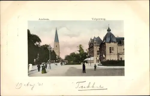 Passepartout Ak Arnhem Gelderland Niederlande, Velperweg, Kirche