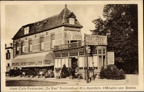 Ak Apeldoorn Gelderland, Stationstraat, Hotel Restaurant De Ster