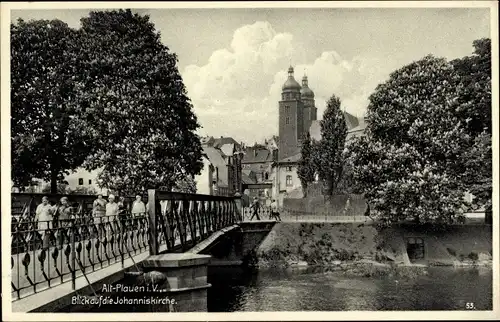 Ak Plauen im Vogtland, Johanniskirche, Brücke