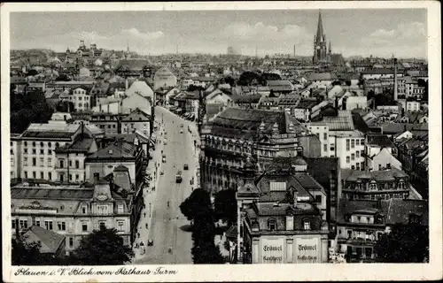 Ak Plauen im Vogtland, Blick vom Rathausturm