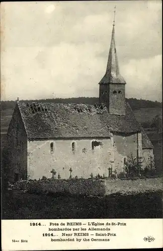 Ak Reims-Marne, Kirche St-Prix