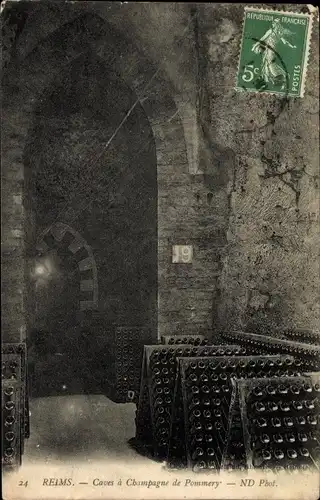 Ak Reims-Marne, Pommery Champagnerkeller