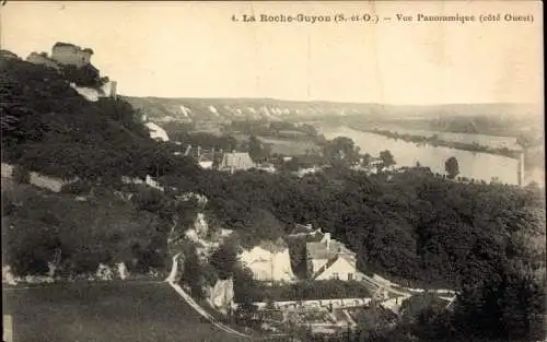 Ak La Roche Guyon Val d’Oise, Panorama, Cote Ouest