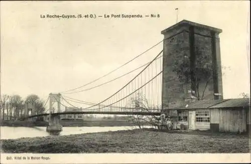 Ak La Roche Guyon Val d’Oise, Hängebrücke