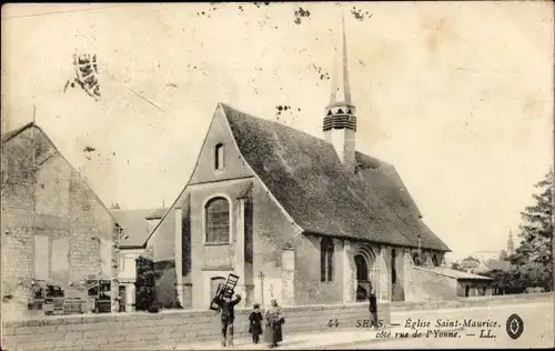 Ak Sens Yonne, Kirche Saint-Maurice, Seite Rue de l'Yonne