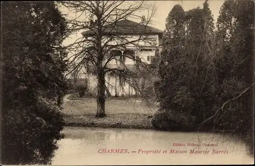 Ak Charmes Vosges, Immobilien und Haus Maurice Barres