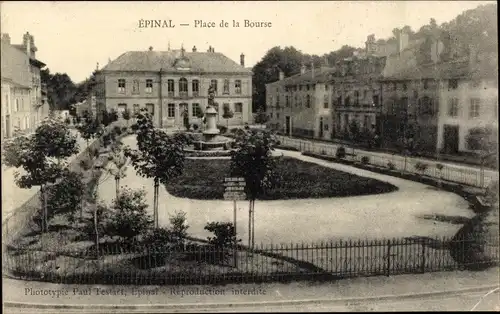 Ak Épinal Lothringen Vogesen, Place de la Bourse