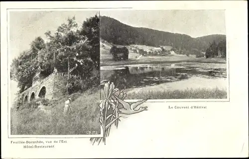 Ak Feuillee-Dorothee Vosges, Blick von Osten, Hotel-Restaurant, Le Couvent d'Herival