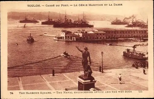 Ak Toulon Var, Carré du Port, Le Genie Maritime, La Dock