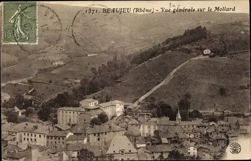 Ak Beaujeu Rhône, Gesamtansicht des Mollard