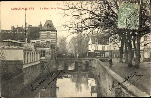 Ak Coulommiers Seine et Marne, Le Pont de la Ville