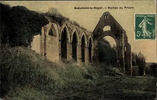 Ak Beaumont le Roger Eure, Ruinen von Priore