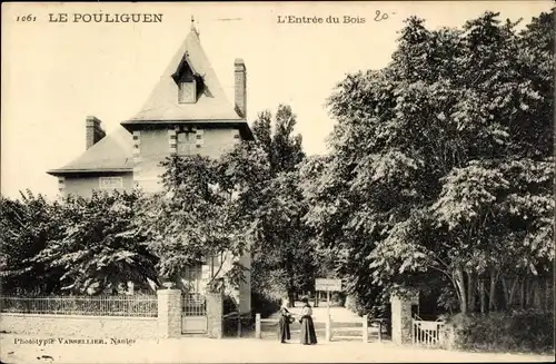 Ak Le Pouliguen Loire Atlantique, Eingang zum Bois