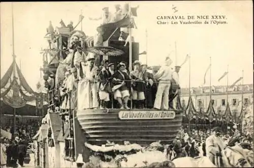 Ak Nizza Nizza Alpes Maritimes, Karneval XXXV., The Opium Vaudevilles