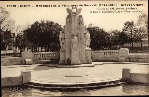 Ak Dijon Côte d'Or, Monument de la Victoire et du Souvenir, Groupe Central