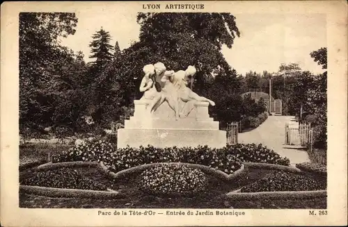 Ak Lyon Rhône, Parc de la Tête-d’Or, Eingang zum Botanischen Garten