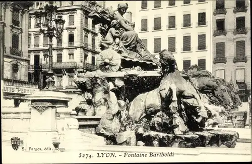 Ak Lyon Rhône, Fontaine Bartholdi