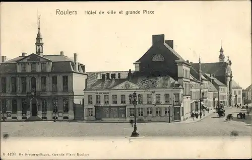 Ak Roeselaere Rousselare Roeselare Westflandern, Rathaus, Grande Place
