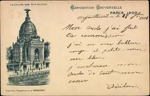Ak Weltausstellung Paris 1900, Pavillons der Vereinigten Staaten