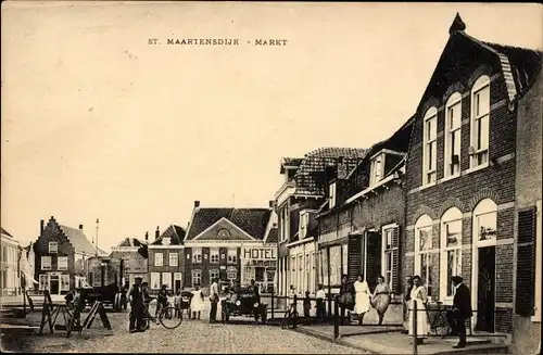 Ak Sint Maartensdijk Zeeland Niederlande, Markt, Hotel