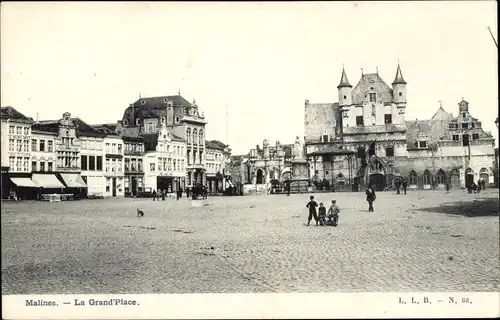 Ak Malines Flandern Antwerpen, Marktplatz