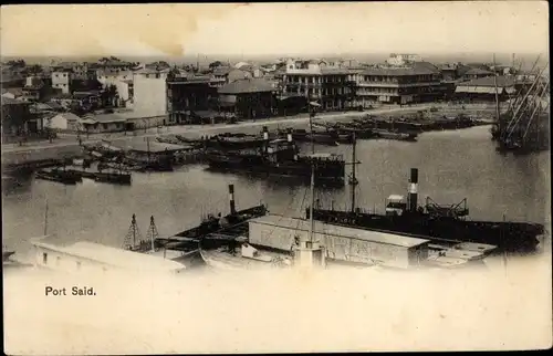 Ak Port Said Ägypten, Blick auf den Hafen