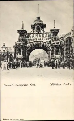 Ak City of Westminster London England, Whitehall, Canada's Coronation Arch