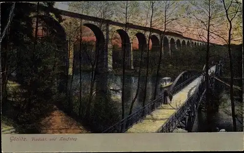 Ak Görlitz in der Lausitz, Viadukt, Laufsteg