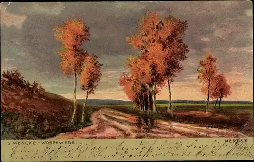 Künstler Litho Wencke, S., Worpswede in Niedersachsen, Herbst