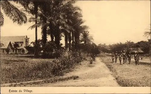 Ak Bafwabaka DR Kongo Zaire, Mission, Entree du Village