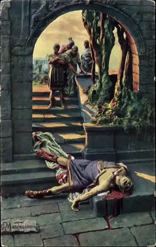 Künstler Ak Mastroianni, Domenico, Szene aus Quo Vadis, Neros Tod