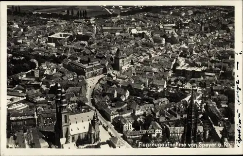 Ak Speyer am Rhein, Flugzeugaufnahme