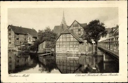 Ak Grabow Mecklenburg, Elde mit Friedrich Franz Brücke